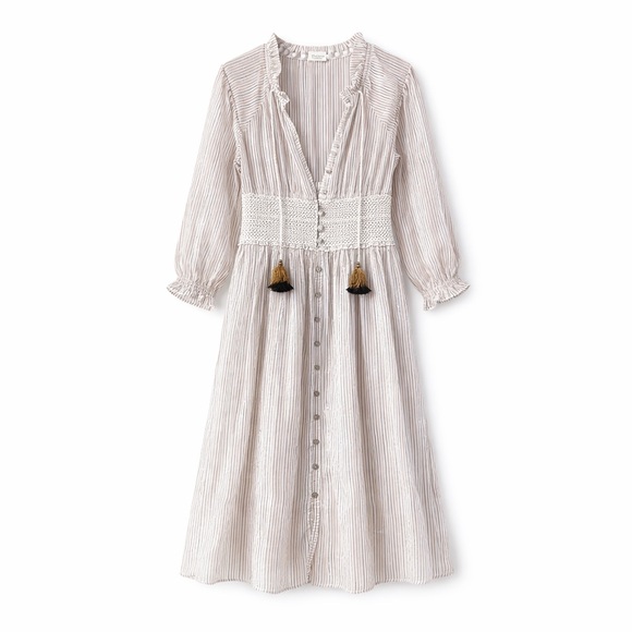 Shoshanna Other - Shoshanna Tan Gold Bishop Sleeve Swim Coverup Size L